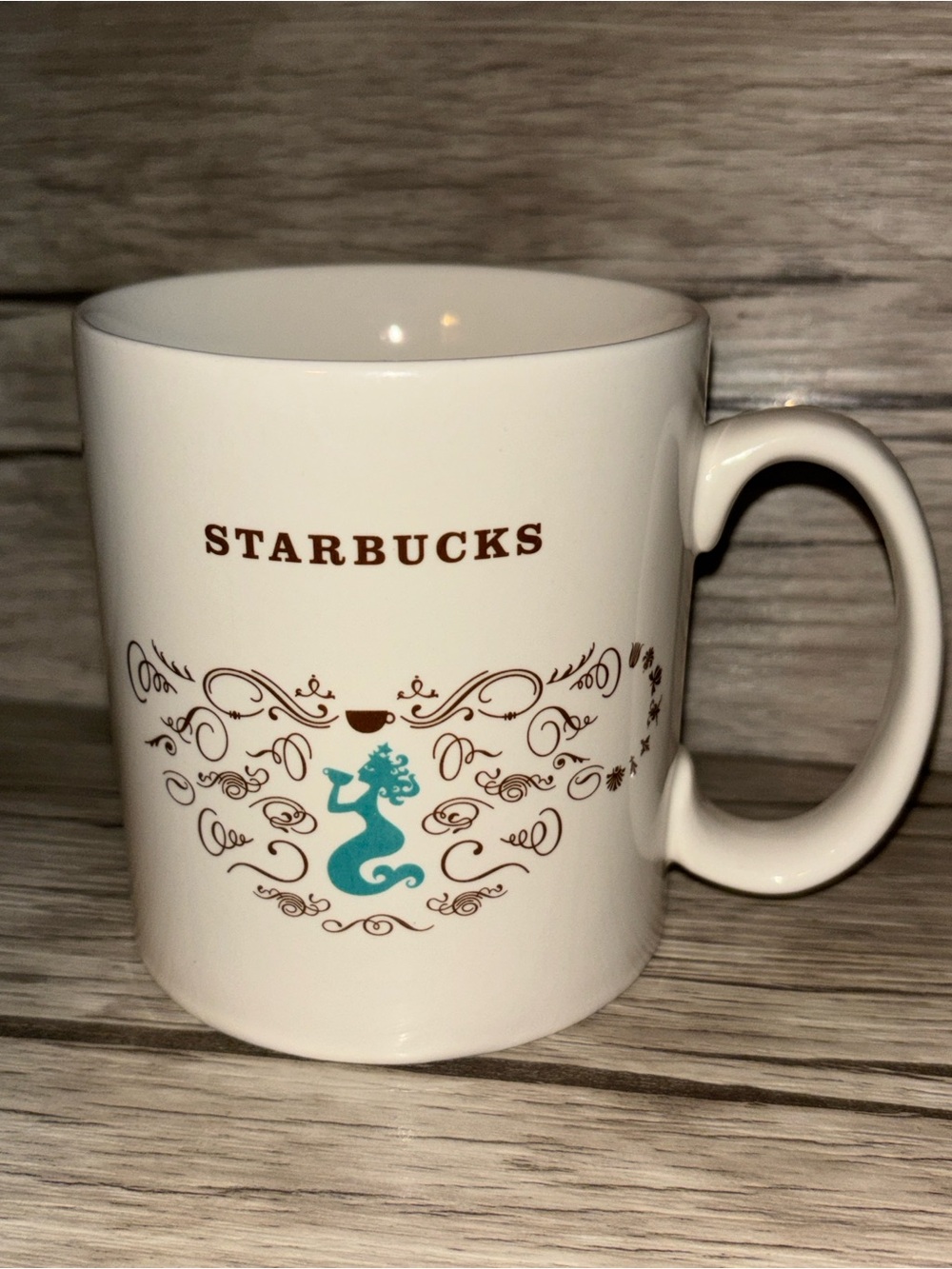 STARBUCKS 2010 Limited Edition Siren Mermaid Sea Life Swirls Coffee Tea Mug